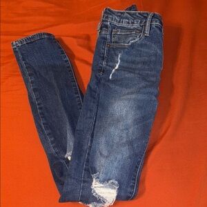 Blue Distressed Women Ripped Jeans